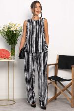 Брюки Роклетт (черно-белые) Б13955-10М LT Collection