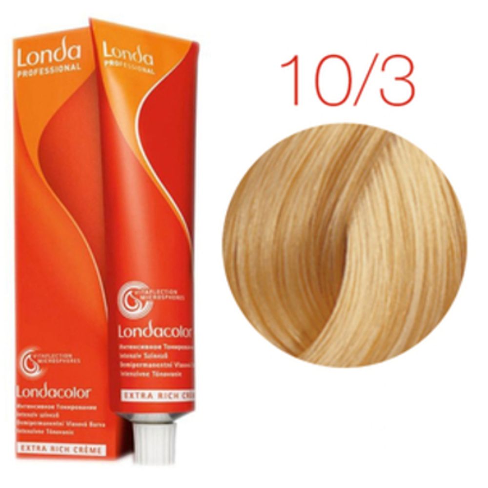 Londa Color инт.тонирование, 10/3 яркий блонд золотистый, 60мл