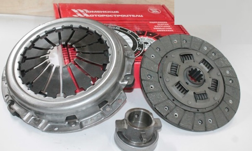 Сцепление /УАЗ дв. 417, 421/ с подшипником (4-ст КПП, толстый вал, лепестк. корз.) d=240мм (ТрансМаш)