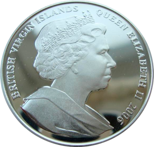 Британские Виргинские о-ва 10 долларов 2006 Король Джеймс I Яков I Короли и королевы Англии СЕРЕБРО