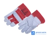 Перчатки пескоструйщика комбинированные спилковые, бело-красные арт. EXT white/red