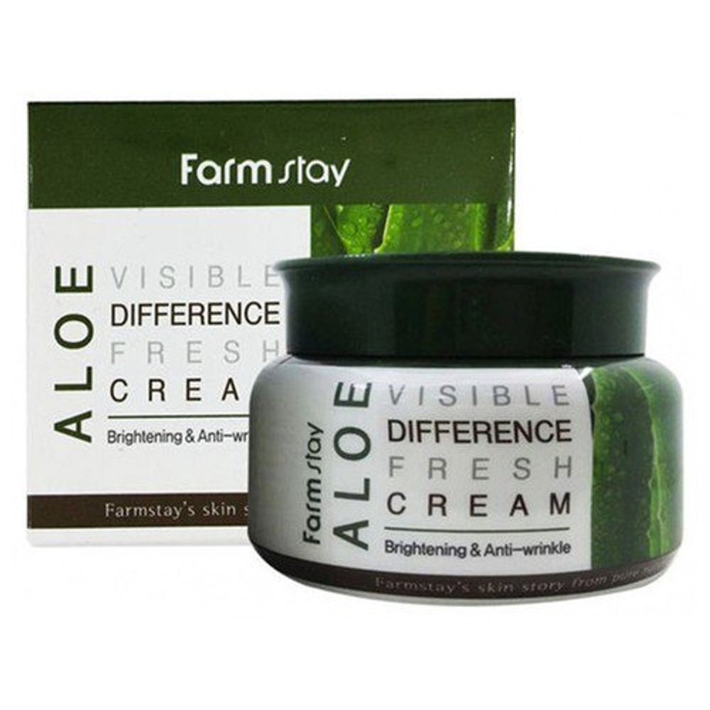 [Farm Stay] Visible Difference Fresh Cream Aloe - Крем для лица с экстрактом алоэ, 100 мл