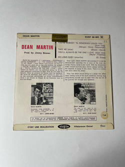 Винтажная виниловая пластинка LP Dean Martin You're Nobody Til Somebody Loves You (France 1965) 7 дюймов