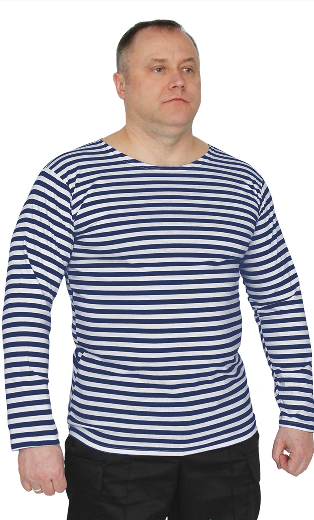 Тельняшка х/б Лето кулирка синяя полоса