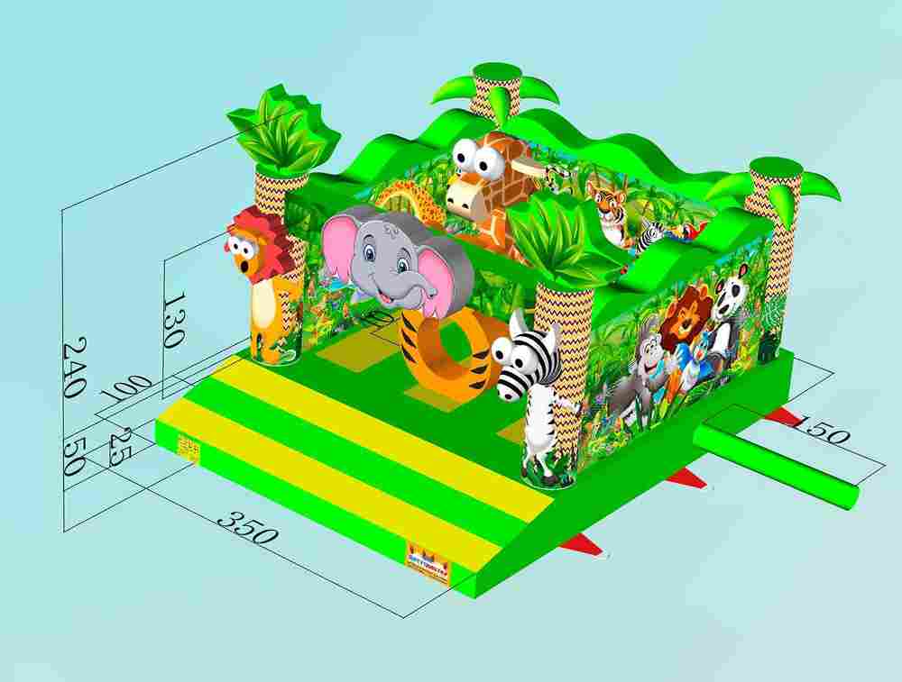 Коммерческий надувной батут «Чудо-сафари 2» 3,5*3,5*2,4 м