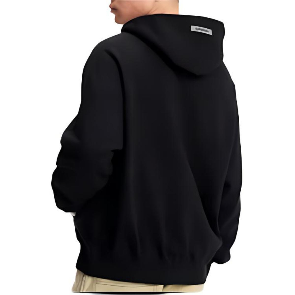 Толстовка Fear of God Essentials FW20 3D Silicon Applique Pullover Hoodie Black, FOG-FW20-225