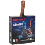 Сковорода алюминий, 24 см, антиприг, Kukmara, Granit Ultra, красн, сга243а, с крыш, съем руч