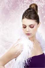 Коричневые ресницы с красными стразами (Цвет: коричневый)