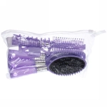 Расчески в наборе 3шт, зеркало и заколка в косметичке «Beauty Home», цвет черный, розовый, сиреневый, синий и красный, 25,5*14,5см