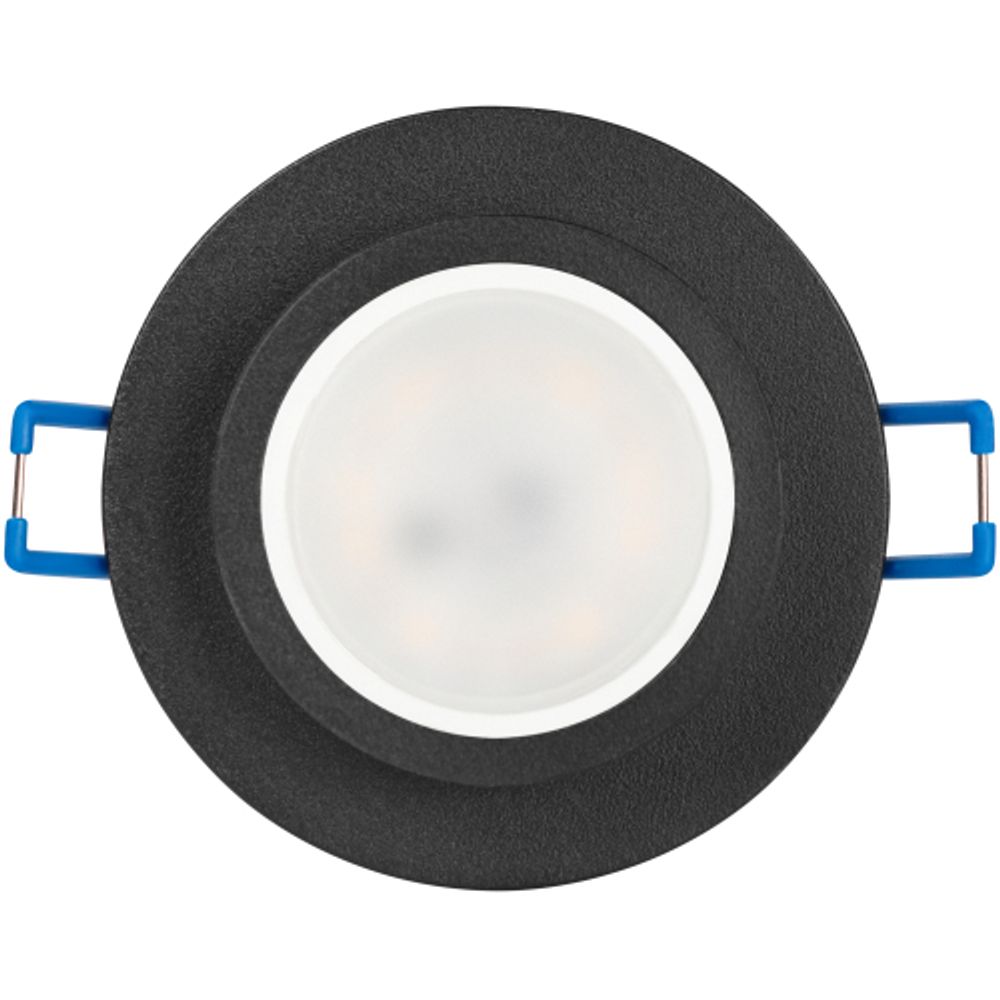 Встраиваемый светильник алюминиевый ЭРА KL89 BK MR16/GU5.3 черный | Алюминиевые встраиваемые светильники