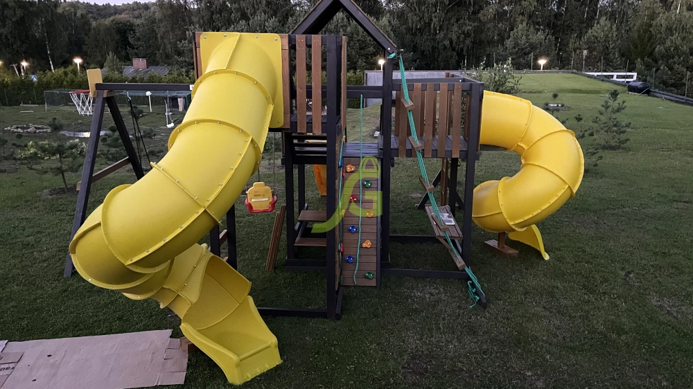 Детская площадка IgraGrad Панда Фани с балконом (две трубы)