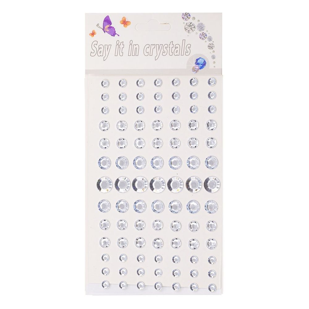 Наклейки-стразы Alingar, акриловые, "Кристальный круг", микс - кристаллы крупные, средние, мелкие, пакет с европодвесом