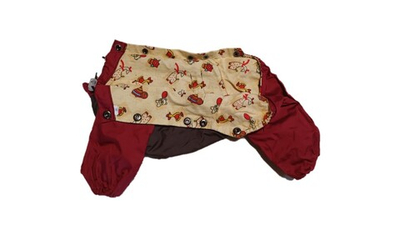 Комбинезон,  утепленный байкой 20 девочка (обхват груди 35 - 40) темно коричневый - бордовый