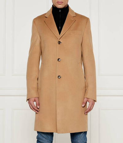 Хлопковое пальто h-hyde BOSS BLACK - бежевый(50525739)