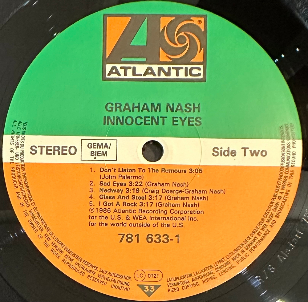 Graham Nash - Innocent Eyes (Германия 1986г.)