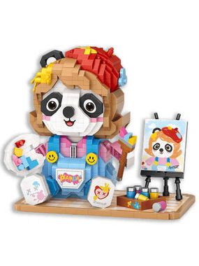 Конструктор LOZ Панда - художник 1130 деталей NO. 8119 Panda painter Micro Block