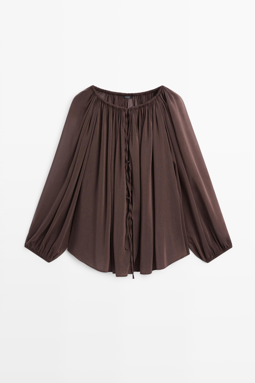 Massimo Dutti Рубашка с длиными рукавами, коричневый