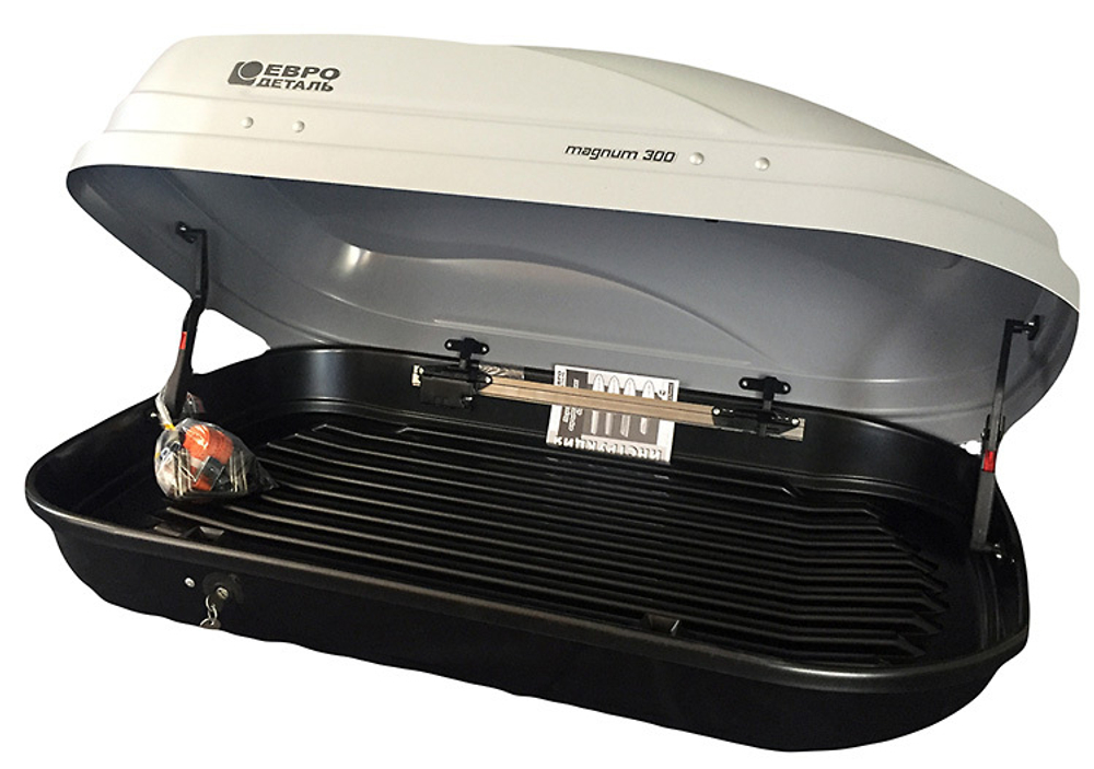 Автомобильный бокс Евродеталь Магнум 300 (белый карбон) 125х78х42 см