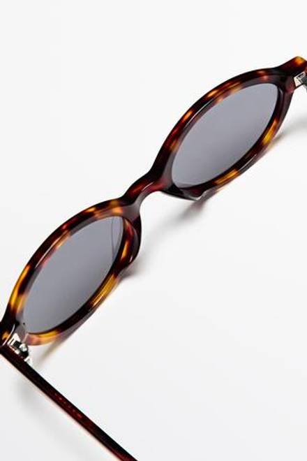 Massimo Dutti Овальные солнцезащитные очки, коричневый