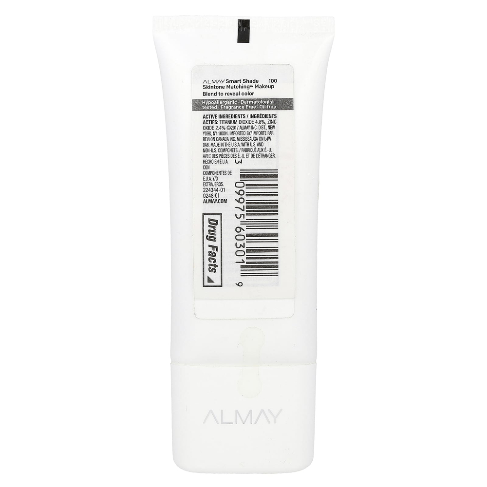 Almay, Smart Shade, тональная основа для макияжа, SPF 15, оттенок 100 My Best Light, 30 мл (1 жидк. унция)
