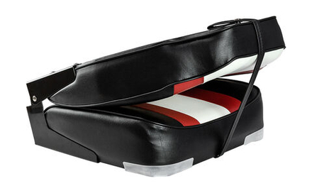 Кресло мягкое складное Rainbow, обивка винил, цвет черный/красный/белый, Marine Rocket