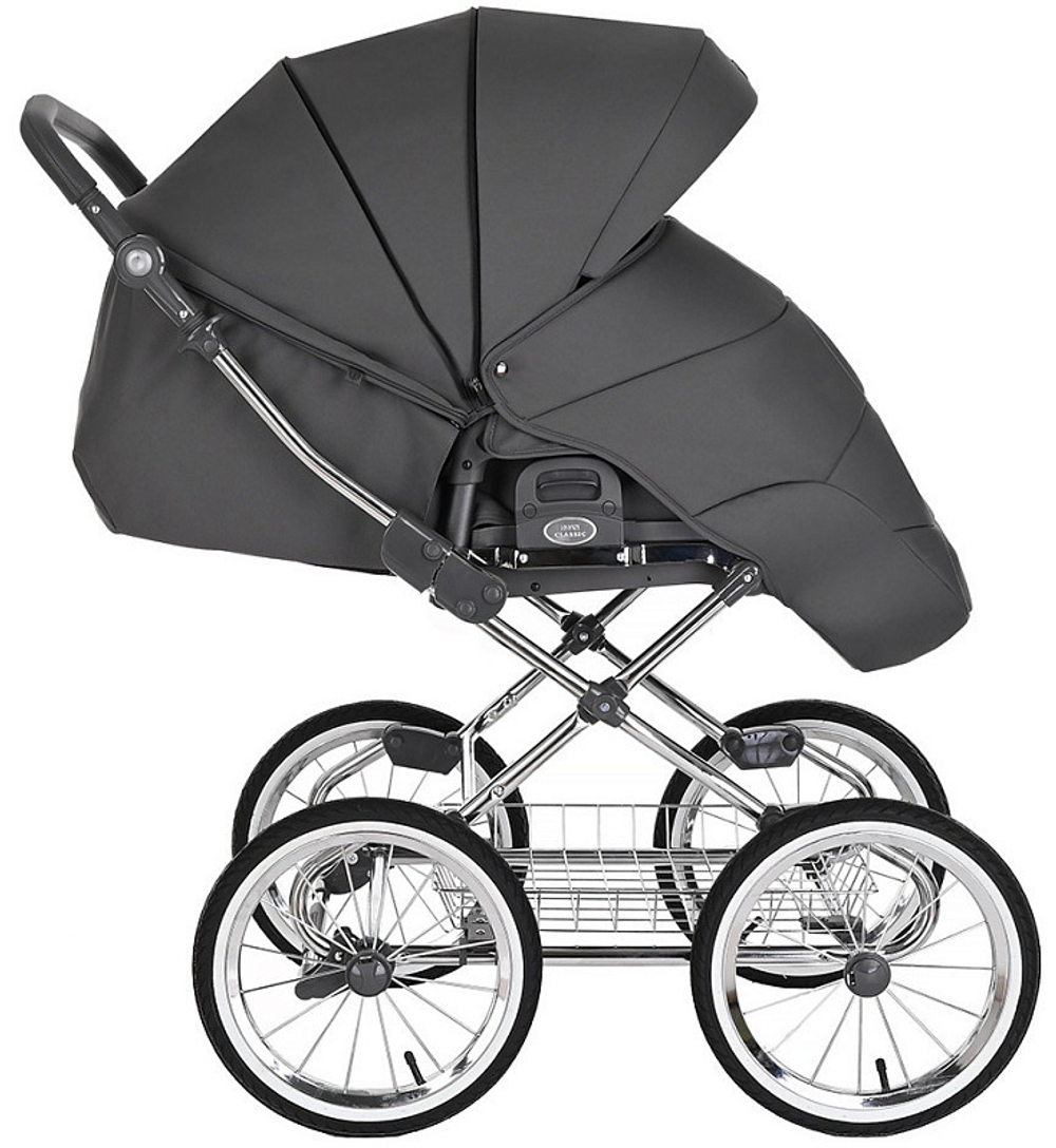 Детская коляска Roan Bass Next Classic d14 3 в 1 с автокреслом Avionaut Silver Black RCL253/1 Steel Grey