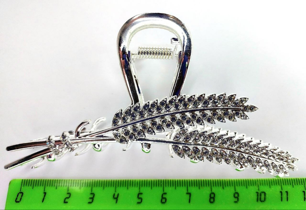 Заколка-краб для волос Колос Цвет серебро