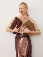 БАЗОВЫЙ РЕМЕНЬ С МЯТОЙ ПРЯЖКОЙ ЗАМША ТЕМНЫЙ ШОКОЛАД