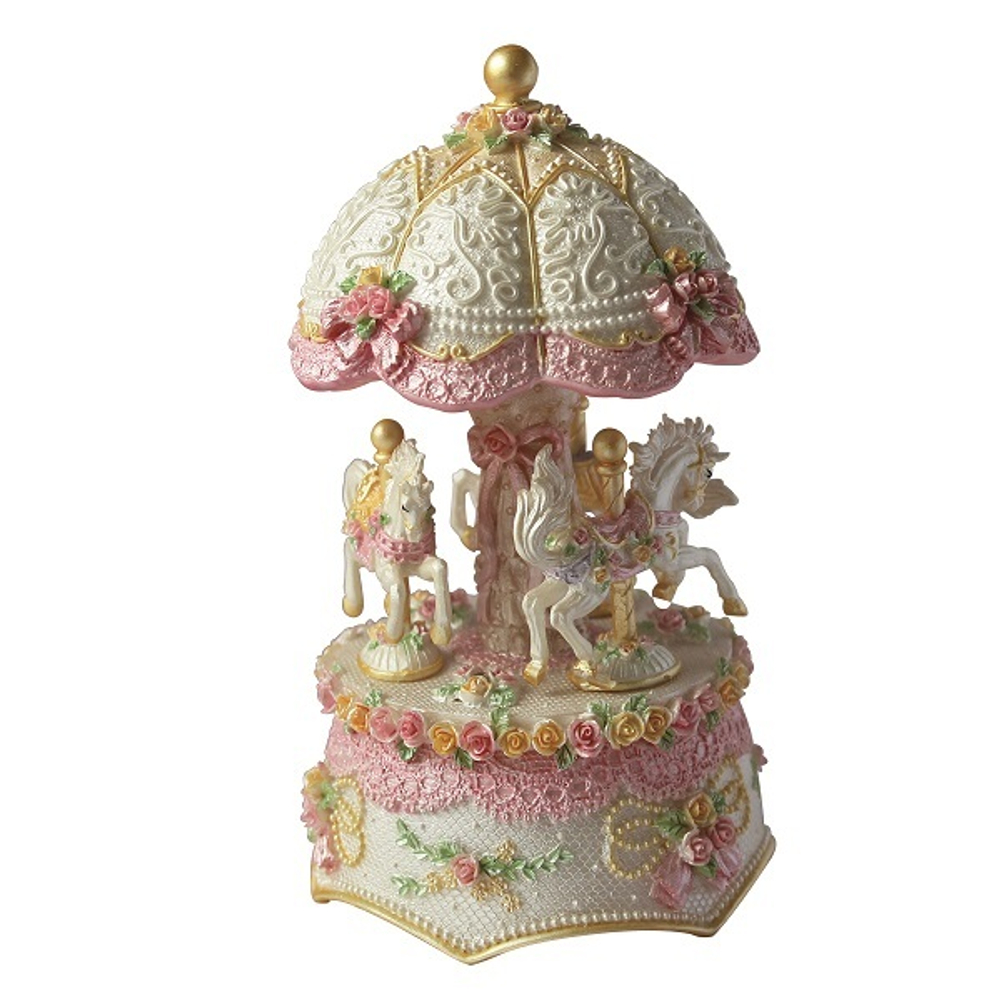Музыкальная шкатулка 8.5x8.5x15.5см Musicbox Carousel Dome Shapped