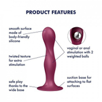 Утяжелённый фаллоимитатор Satisfyer Double Ball-R (17,9×7,6 см) бордовый
