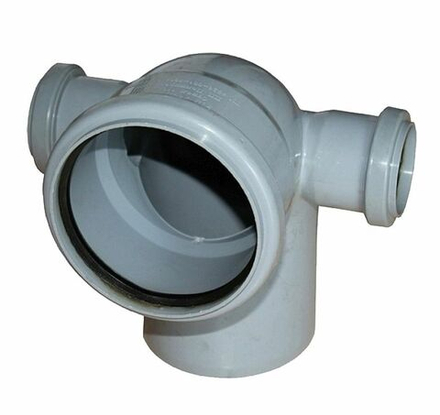 Отвод серый D110 90° с выходом 50 левый+правый
