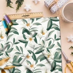 Ткань премиум Оксфорд 600D нежная цветочная иллюстрация