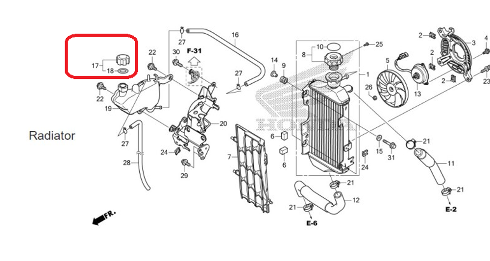 19105-MG8-000. CAP ASSY., RESERVE TANK