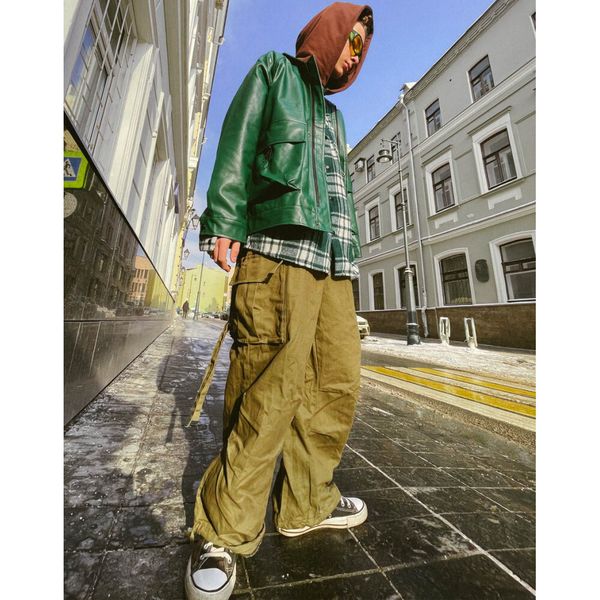 Брюки Хлопковые Карго Хаки - фото 3