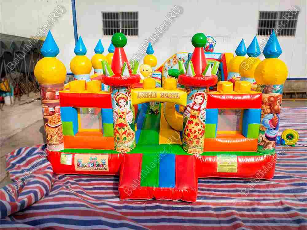 Надувной батут-горка "Русские сказки", 6x5x2.8 м