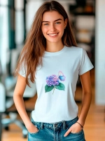 Футболка больших размеров с принтом цветок