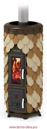 Печь камин в облицовке ТМФ Сента Панголина Лайт шамот-терракота