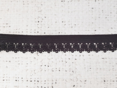 Резинка бельевая ажурная, ш. 1,2 см, чёрный