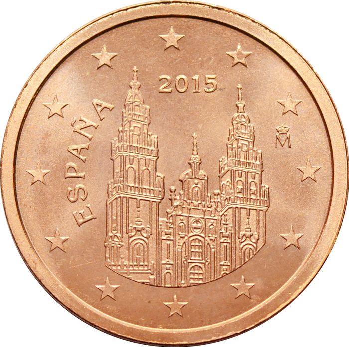 2 евроцента 2015 Испания (2 euro cent)