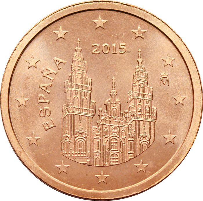 2 евроцента 2015 Испания (2 euro cent)
