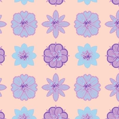 Цветы (светло-фиолетовый на телесном)