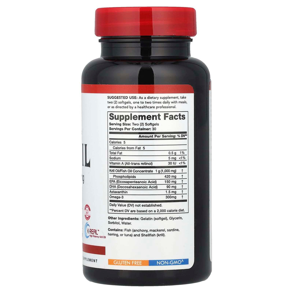 Olympian Labs, масло криля, 1000 мг, 60 капсул (500 мг в 1 капсуле)