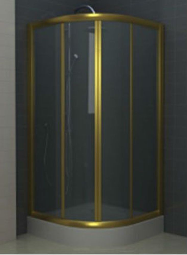 Душевое ограждение BLUME, 90x90x195, профиль золото, стекло прозрачное, ST-BLUM0909-NTRGL