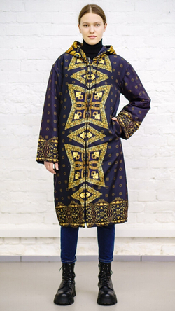 Двустороннее пальто-парка "Византия", по мотивам русского золотного шитья в церковных одеяниях