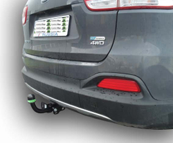 Фаркоп(прицепное) Лидер-Плюс для KIA SORENTO PRIME 2015-2018 (дизель, бензин) / HYUNDAI SANTA FE 2015-2018 (дизель)(паспорт и сертификат в комплекте)(без электрики)K121-A