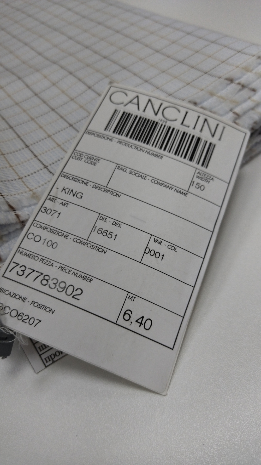 Рубашечная ткань Canclini