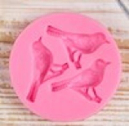 Молд силиконовый для лепки и творчества "Птички" 6,3 см / Форма птицы для глины, гипса, воска и мыла