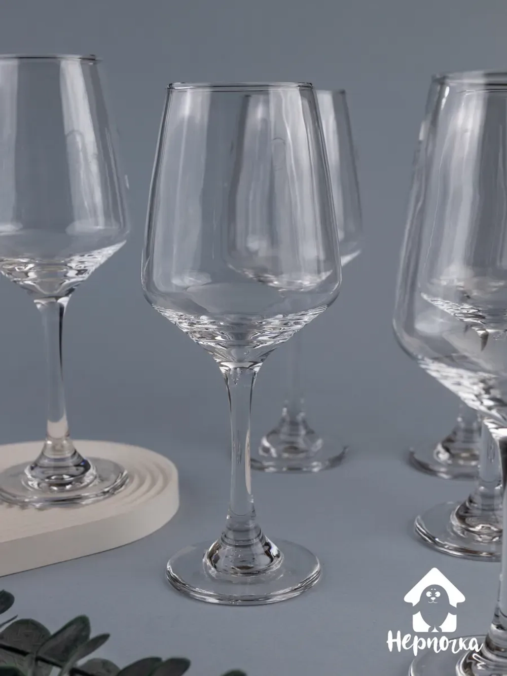 Набор бокалов для вина, 365 мл, 6 шт. с золотой каймой