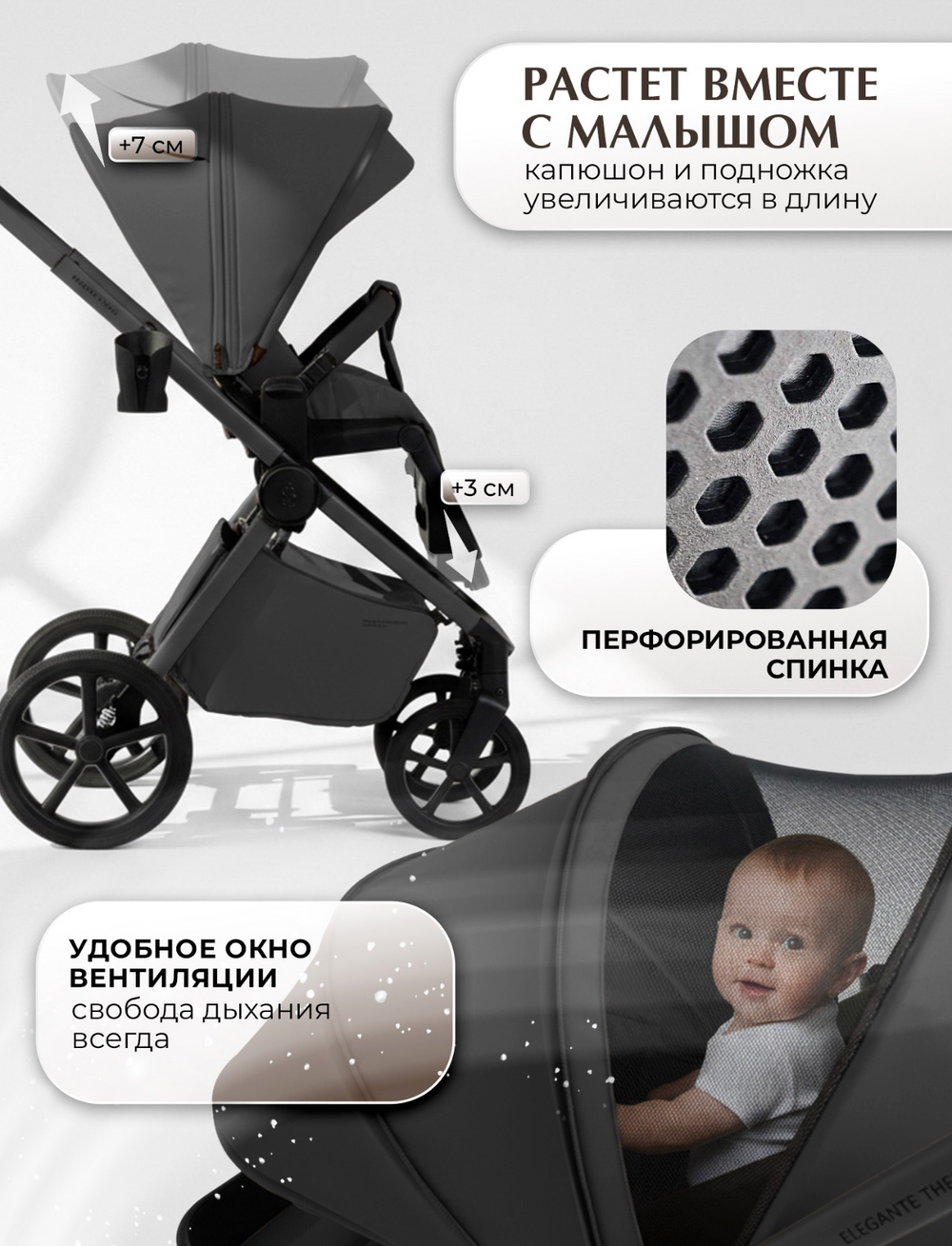 Коляска модульная Sweet Baby SBL Elegante Therma (Colore) Dark Grey