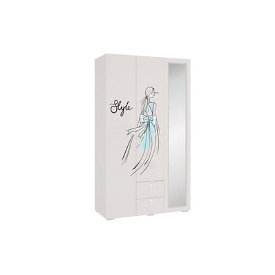 Шкаф 3-х створчатый Гламур, 1200х559х2100, Белый глянец